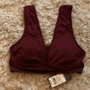 Maroon Mossimo Wide Strap Swimsuit Top